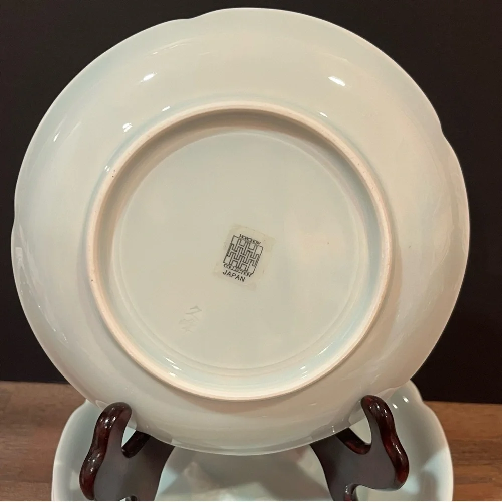 5 Vintage Horchow Koi Celadon Plates